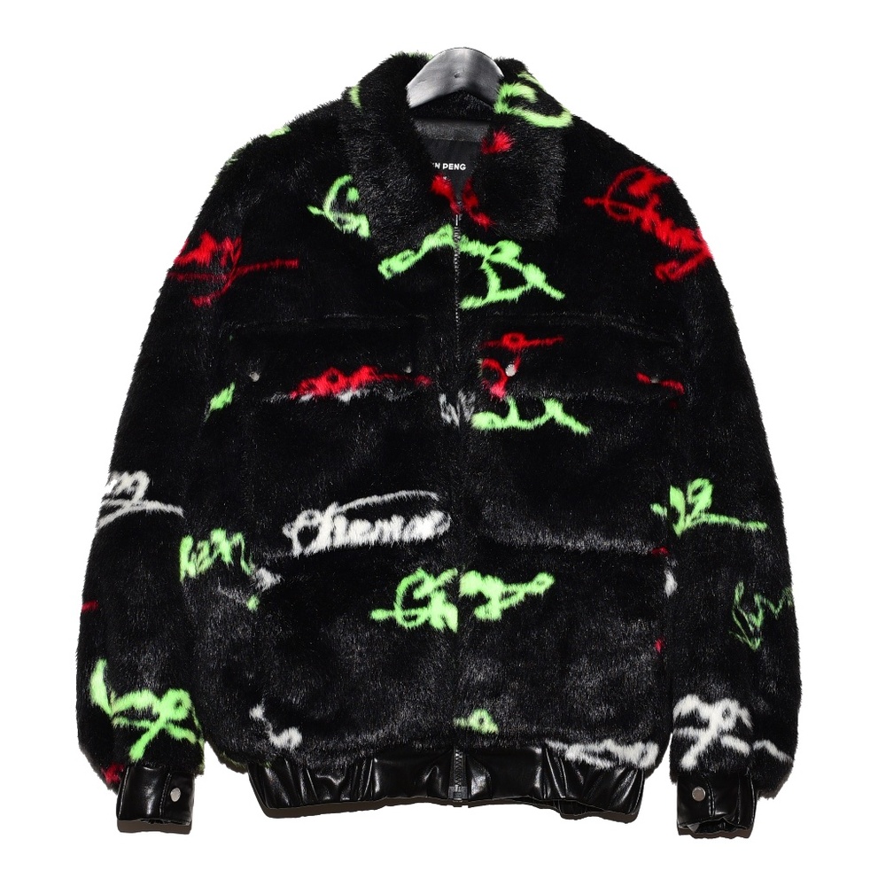 Chen Peng FW 22 Graffiti Fur Coat
